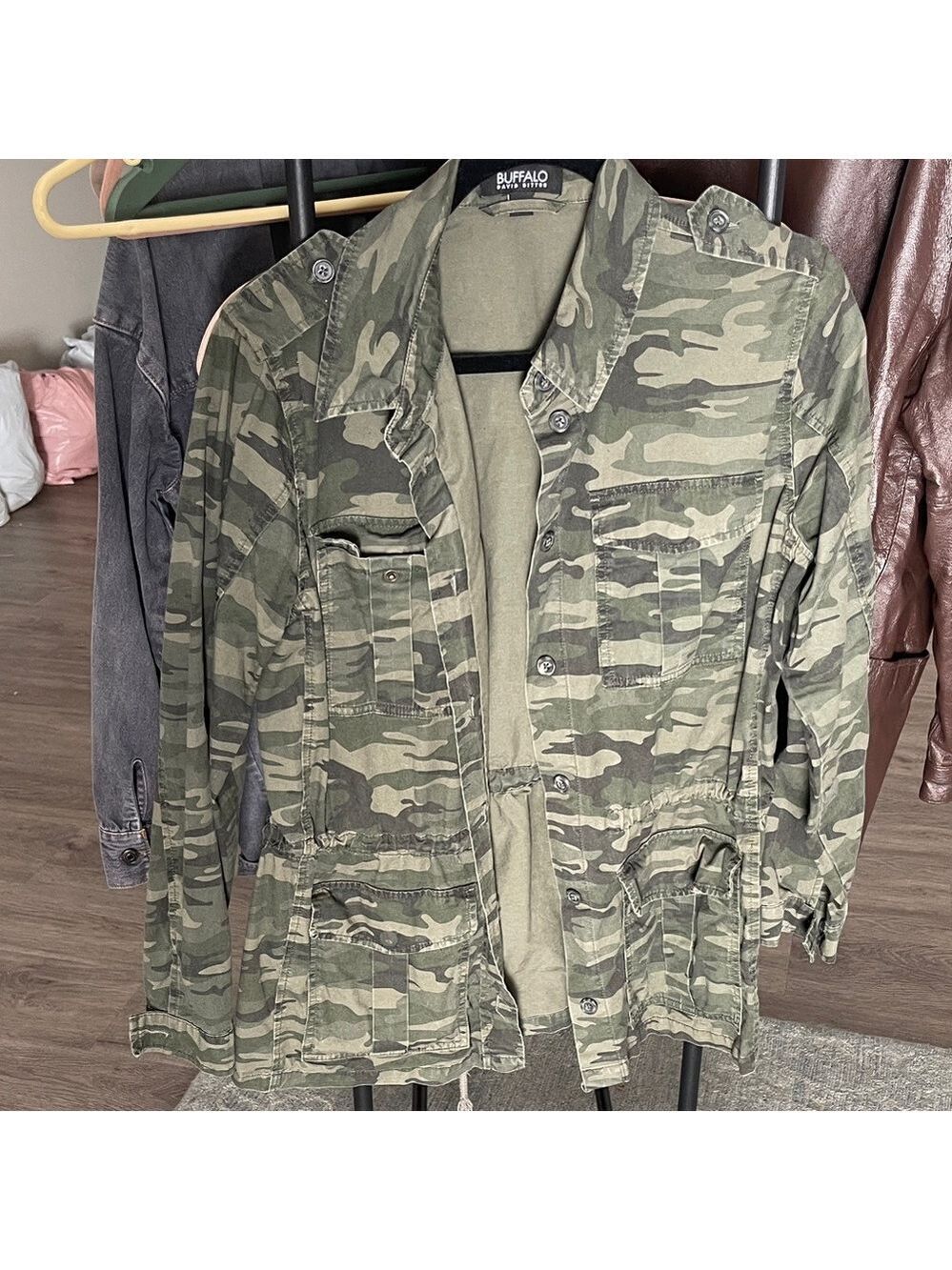 Buffalo David Bitton Men's Green Camouflage Field Jacket